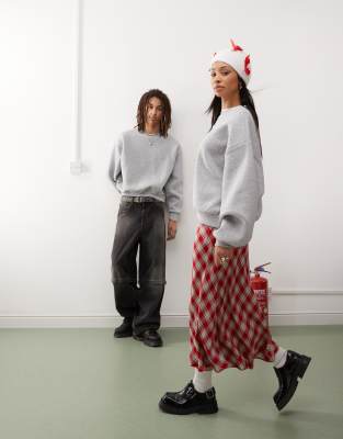 Reclaimed Vintage Unisex Heavyweight Boxy Sweatshirt In Heather Gray