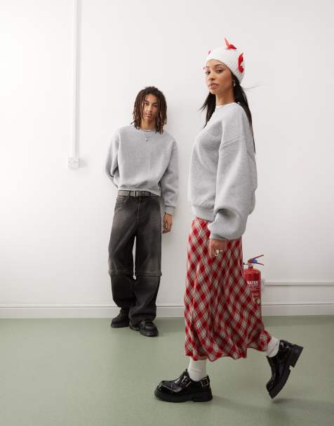 Reclaimed Vintage unisex heavyweight oversized boxy sweatshirt in grey marl - view 1
