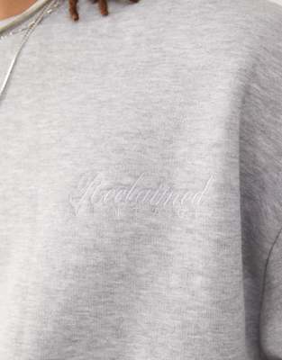 Reclaimed Vintage unisex heavyweight oversized boxy sweatshirt in grey marl