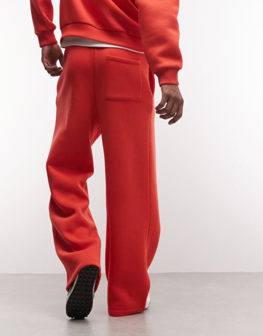 Reclaimed Vintage Unisex-Heavyweight Wide-Leg-Jogger als Set in Rot, 4 von 5