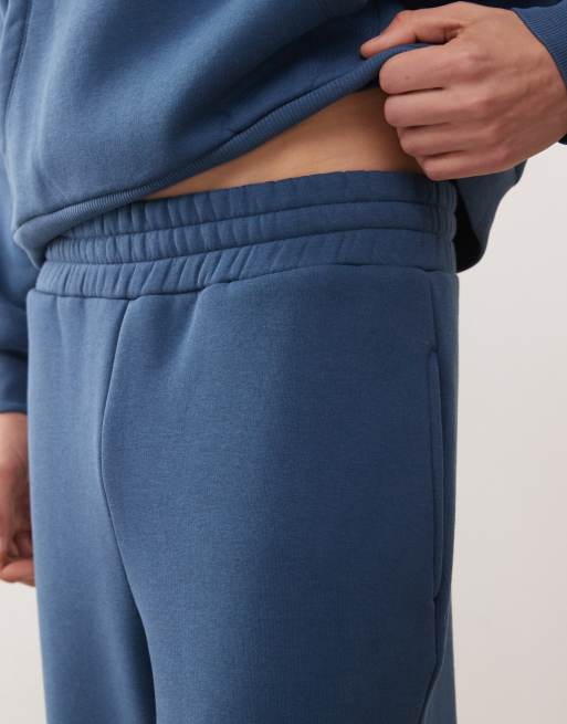 Reclaimed Vintage unisex heavyweight wide leg sweatpants in navy blue - part of a set