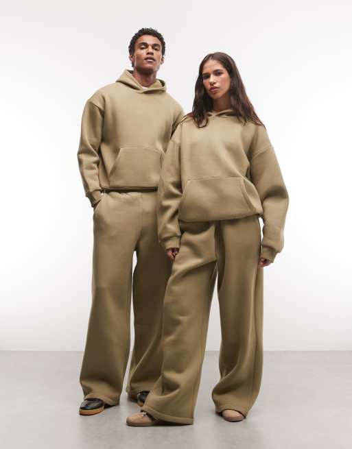 Reclaimed Vintage unisex heavyweight boxy set in khaki, 2 of 3