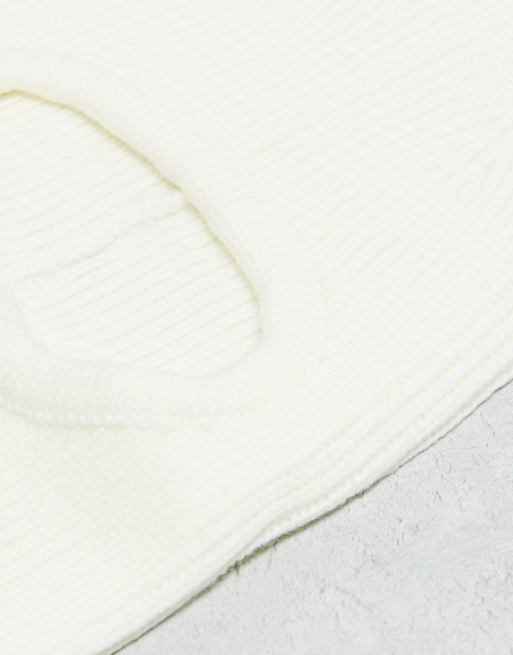 Reclaimed Vintage unisex hood balaclava in white, 3 of 4
