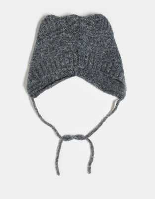 unisex hood with ears in charcoal gray