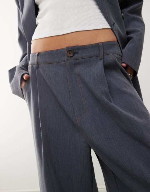 Reclaimed Vintage – Unisex-Hose aus Chambray mit Kontrastnaht, 4 von 4