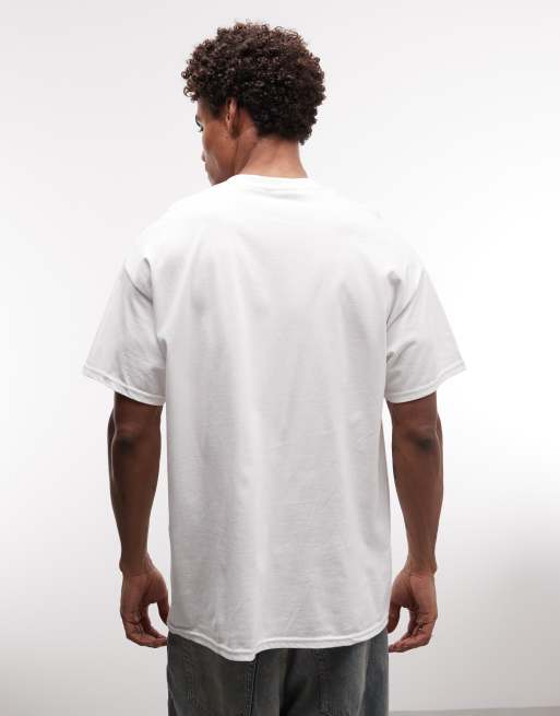 Reclaimed Vintage - Unisex - Hvid oversized T-shirt med "fresh"-bæreposeprint, 4 af 4
