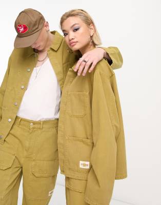 Reclaimed Vintage - Unisex-Jacke im Carpenter-Stil in Khaki, Kombiteil-Grün