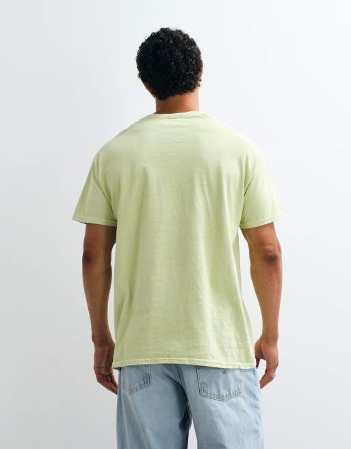 Reclaimed Vintage Unisex jersey tee with summer print in sage green, 4 of 5