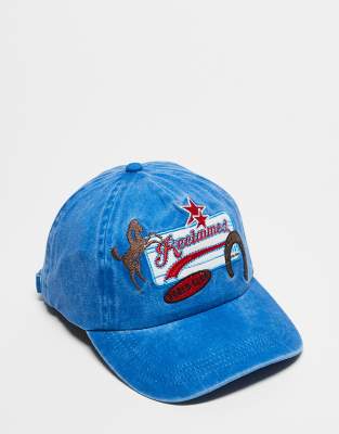 Reclaimed Vintage - Unisex-Kappe in verwaschenem Blau mit Rodeo-Aufnäher im Western-Look