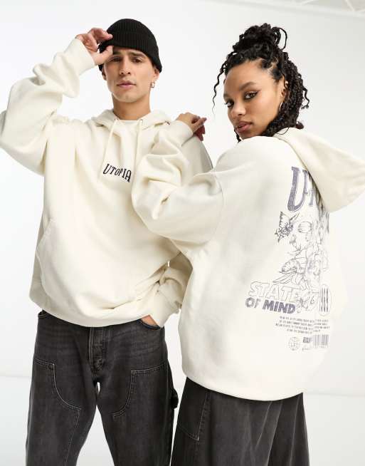 Reclaimed Vintage – Unisex-Kapuzenpullover in Wollweiß