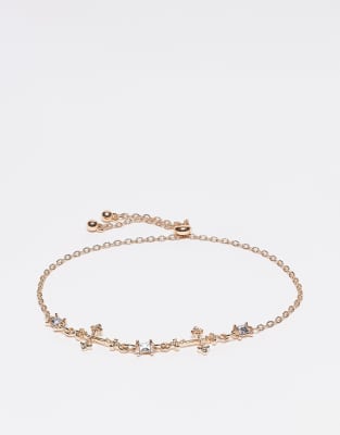 Reclaimed Vintage - Unisex-Kettenarmband in Goldoptik mit Kreuzdetail-Goldfarben