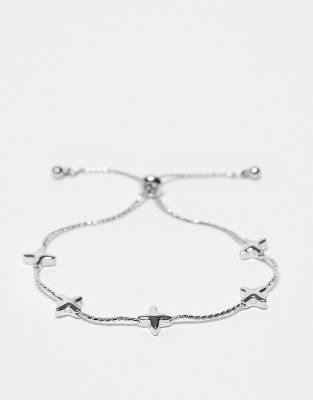 Reclaimed Vintage - Unisex - Kettenarmband mit Sternen-Silber