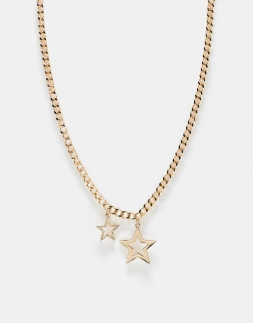 Reclaimed Vintage - Unisex ketting met sterren in goud
