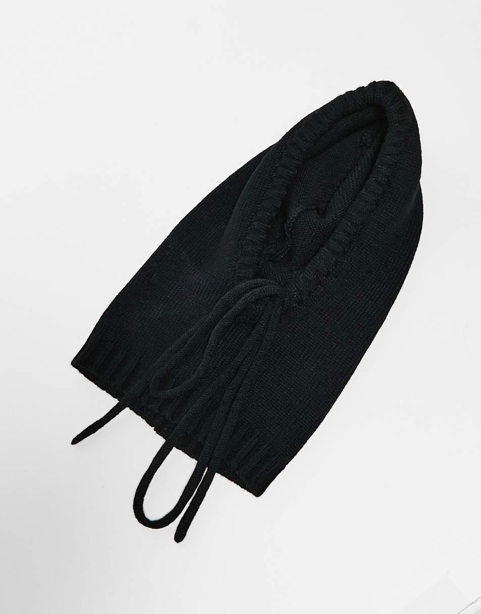 Reclaimed Vintage unisex knitted hood in black