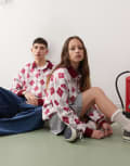 [Reclaimed Vintage] Reclaimed Vintage unisex knitted polo jumper in argyle print-Multi S MULTI