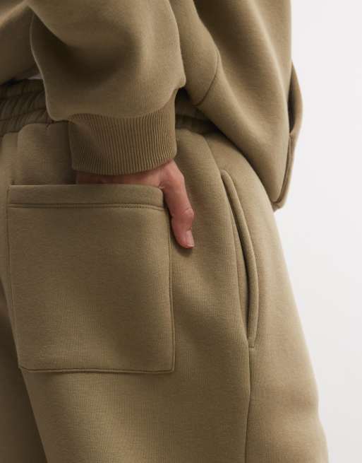Reclaimed Vintage unisex kraftiga vida joggerset i khaki, 5 av 5