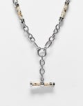 [Reclaimed Vintage] Reclaimed Vintage unisex lariat necklace in silver One Size Silver