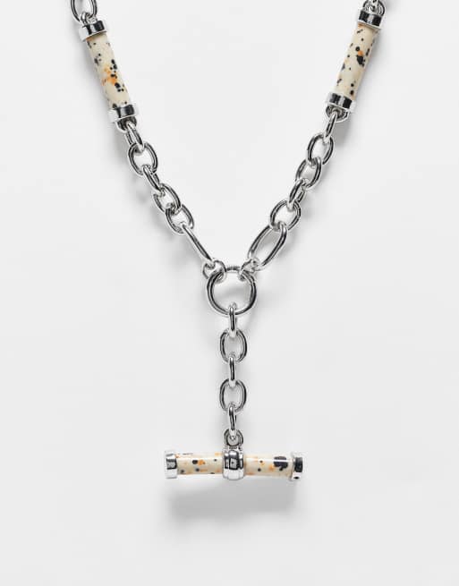 Reclaimed Vintage unisex lariat necklace in silver
