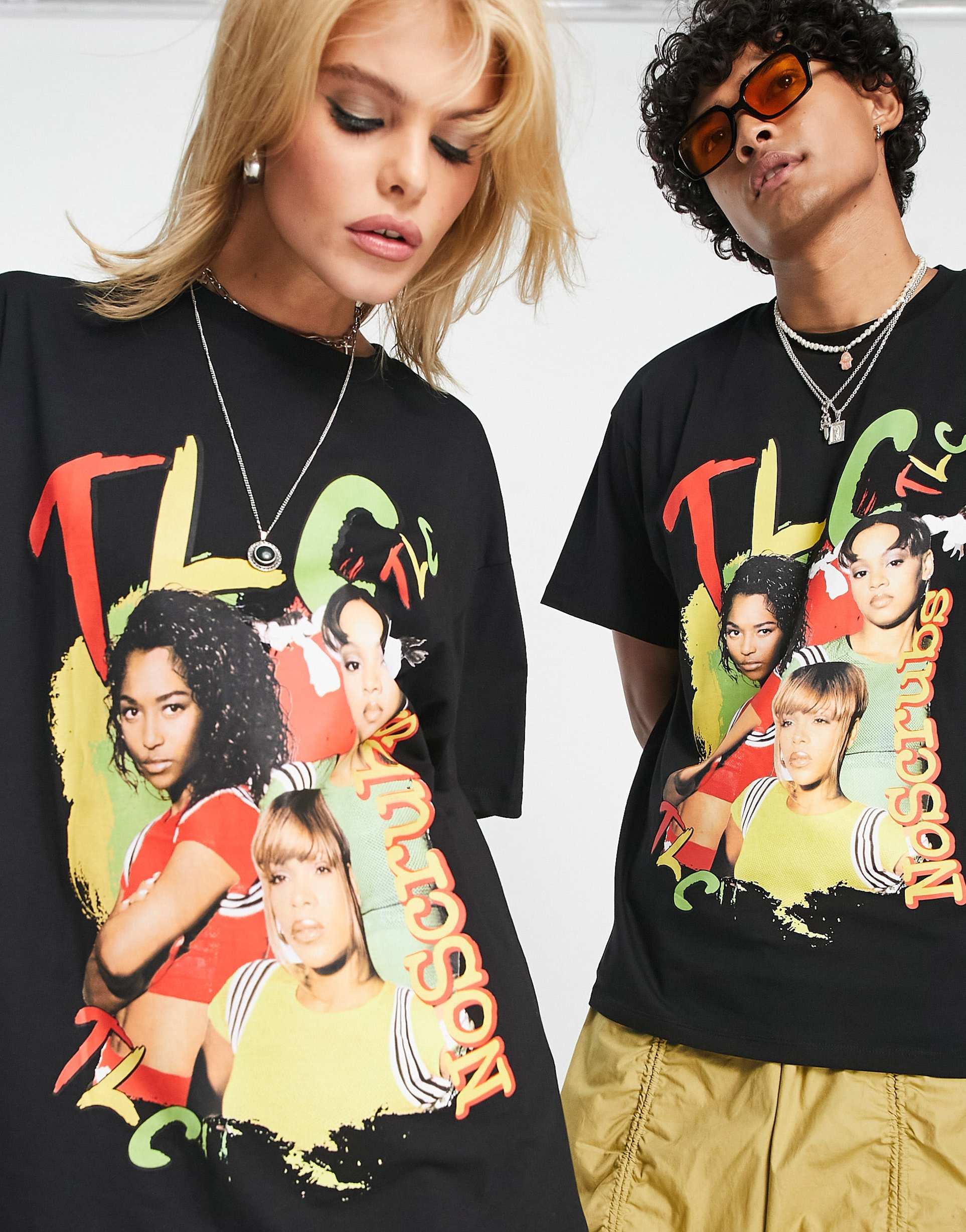 Reclaimed Vintage unisex licensed TLC t-shirt in black view 2