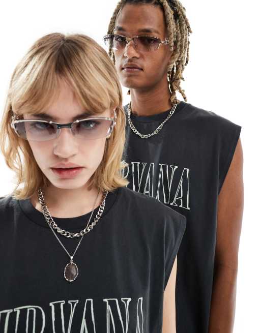 Reclaimed Vintage unisex limited edition pierced sunglasses in silver, 4 of 4