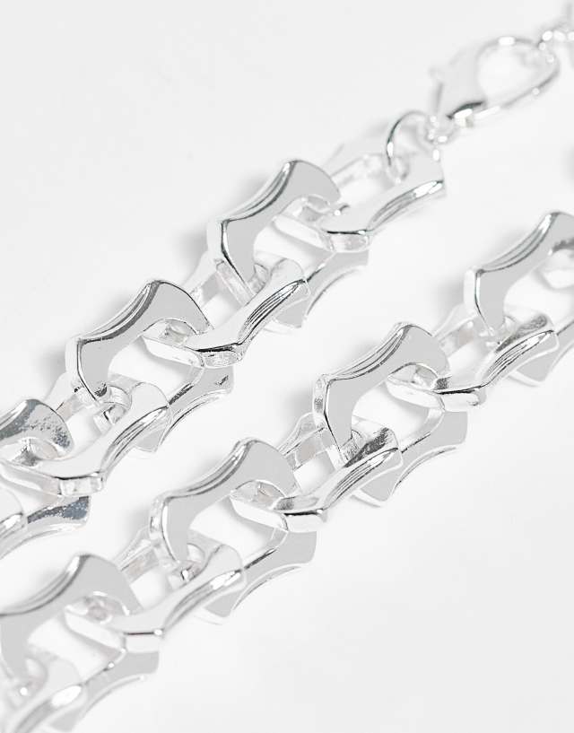 Reclaimed Vintage unisex limited edition statement necklace in real silver plate 1