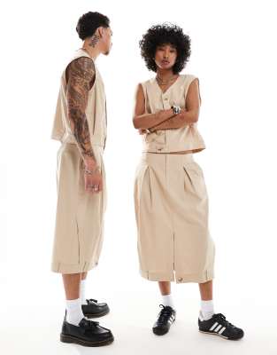 Reclaimed Vintage unisex linen look co ord in stone  ASOS Sale