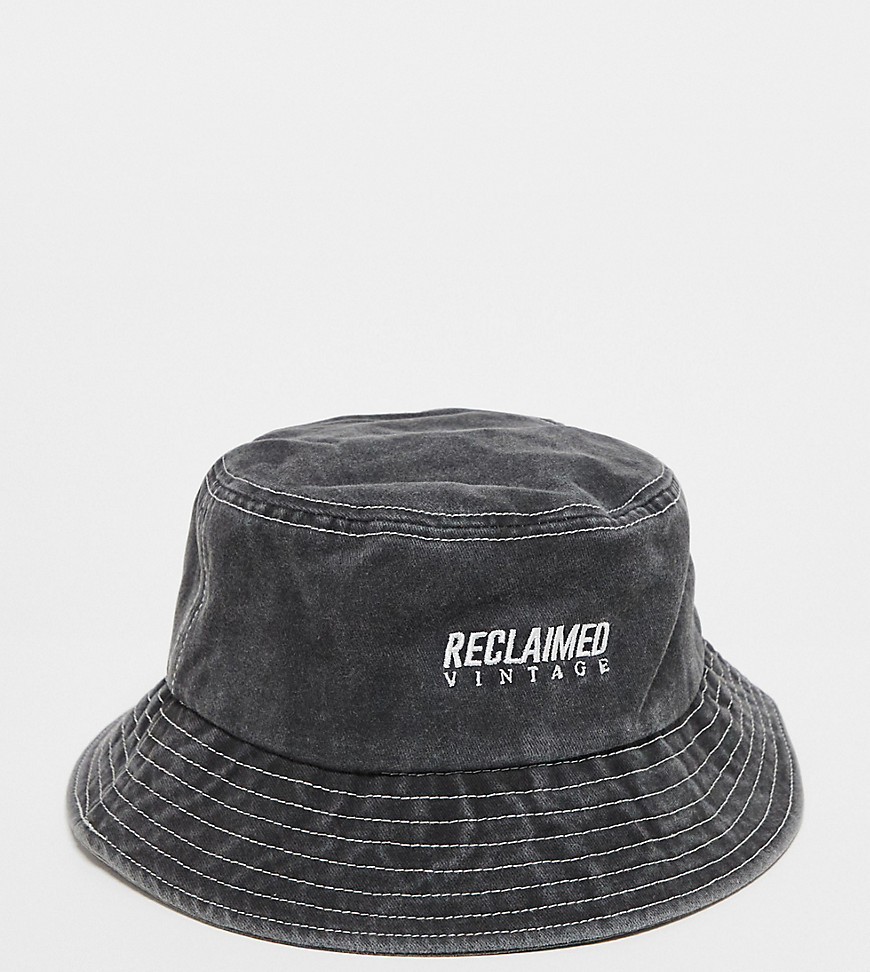 Reclaimed Vintage Unisex Logo Bucket Hat In Black