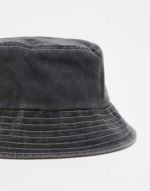 Reclaimed Vintage unisex logo bucket hat in black, 2 of 4
