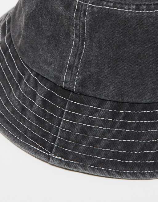 Reclaimed Vintage unisex logo bucket hat in black, 4 of 4
