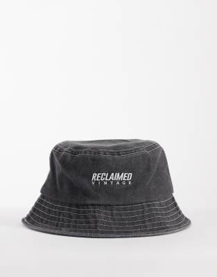 Reclaimed Vintage Unisex Logo Bucket Hat In Blue