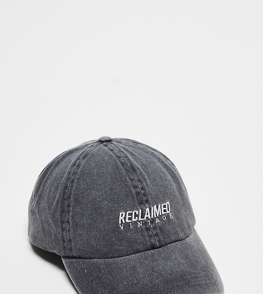 Reclaimed Vintage Unisex Logo Cap In Charcoal-gray