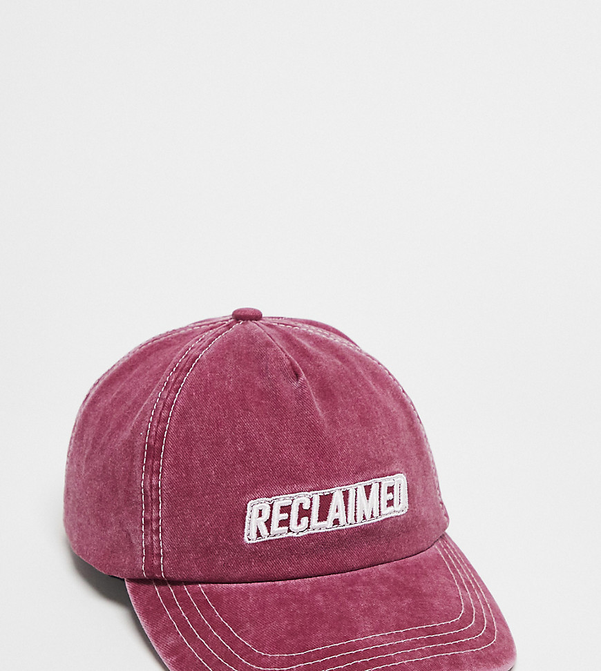 Reclaimed Vintage unisex logo cap in washed burgundy-No colour