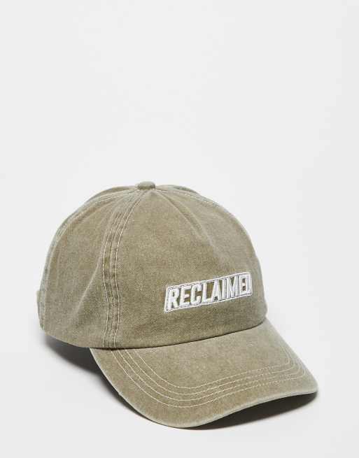 Reclaimed Vintage Unisex logo cap in washed khaki green