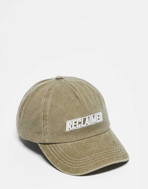 Reclaimed Vintage Unisex logo cap in washed khaki green