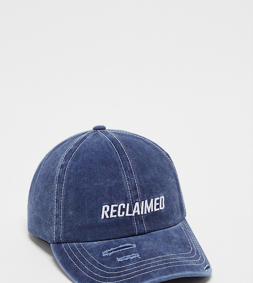 unisex logo cap in washed navy-No color