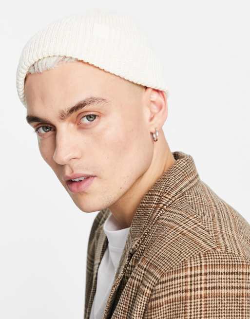 Reclaimed Vintage unisex logo fisherman beanie in ecru , 4 of 4