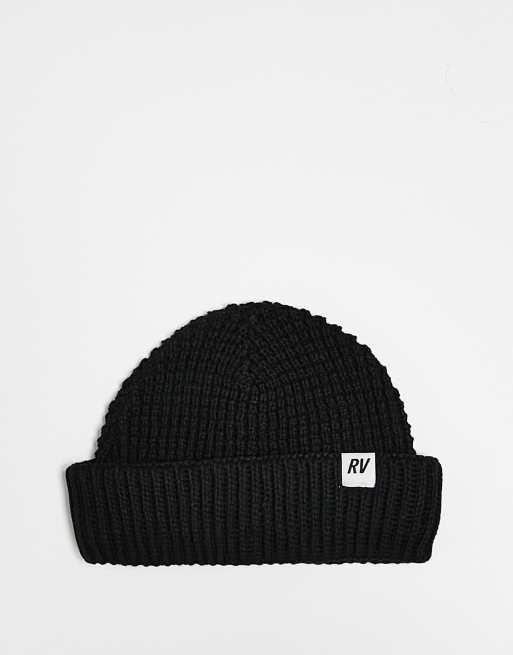 Reclaimed Vintage unisex logo waffle beanie in black co-ord 