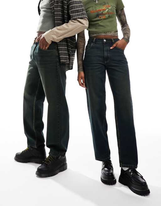 Sea green jeans shop
