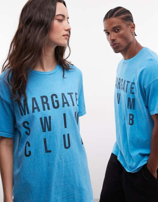 Reclaimed Vintage unisex Margate slogan T-shirt i turkis, 2 af 4