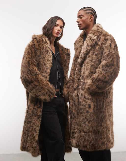 Reclaimed Vintage Unisex-Maxi-Mantel aus Kunstfell mit sanftem Tiger-Print, 2 von 4