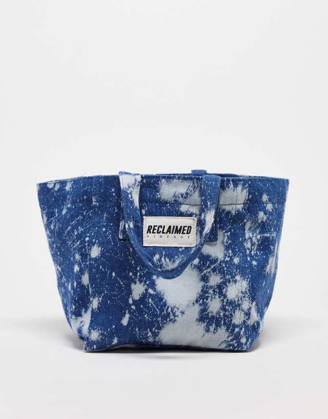 Reclaimed Vintage unisex mini denim tote in blue