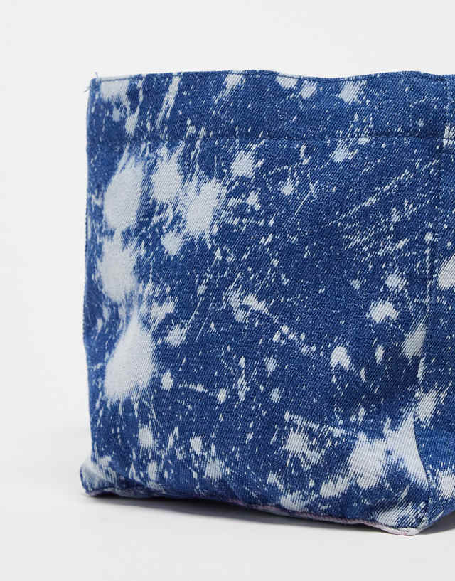 Reclaimed Vintage unisex mini denim tote in blue 0