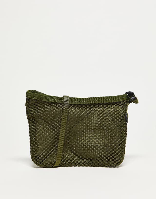 Reclaimed Vintage unisex mini padded side bag in khaki