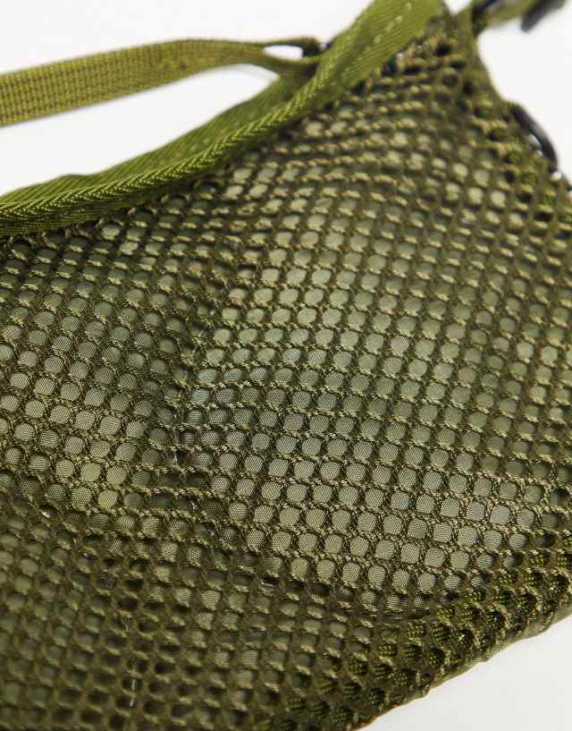 Reclaimed Vintage unisex mini padded side bag in khaki 2