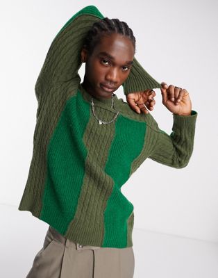 Reclaimed Vintage unisex mixed cable oversized jumper