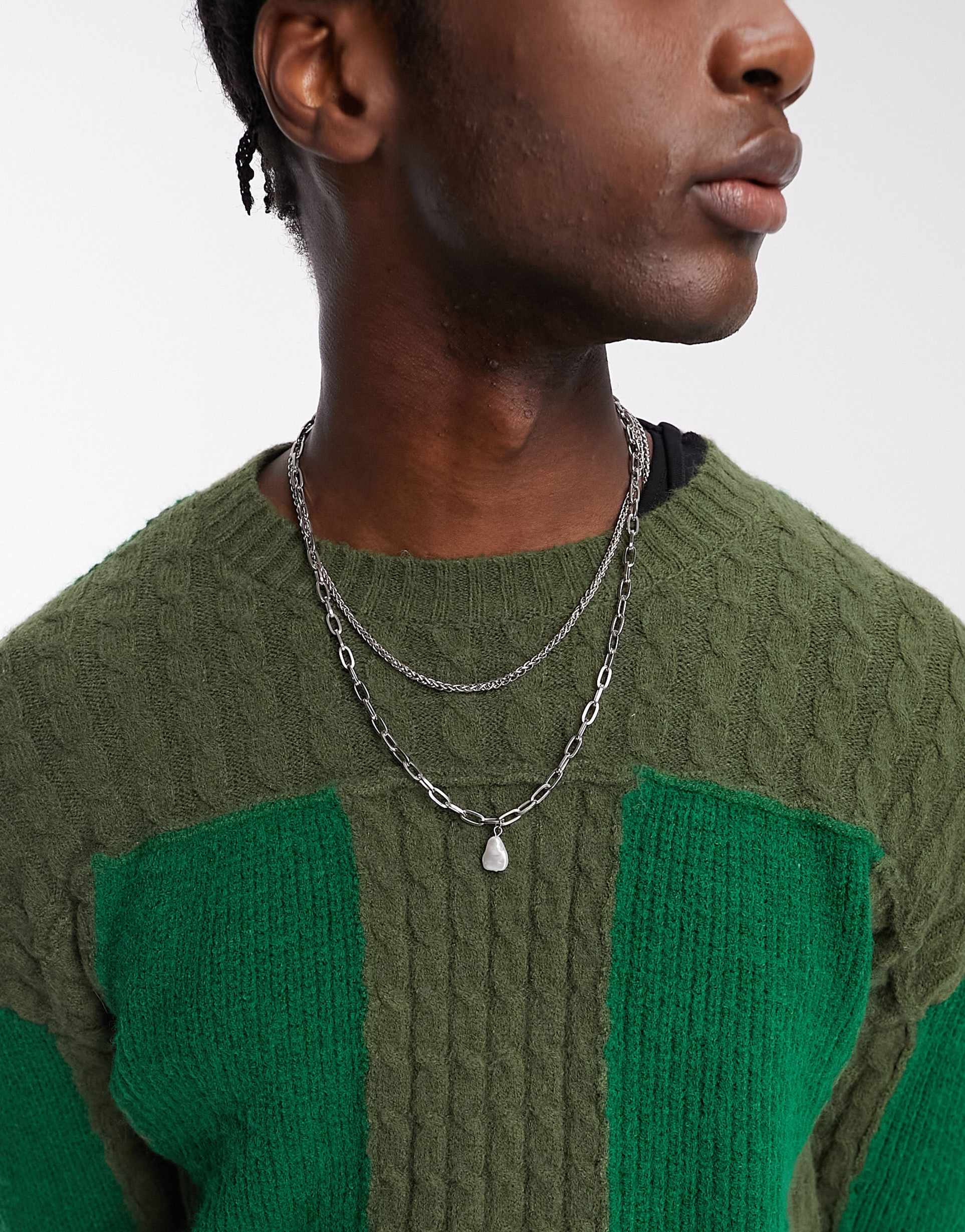Reclaimed Vintage unisex mixed cable oversized jumper view 4