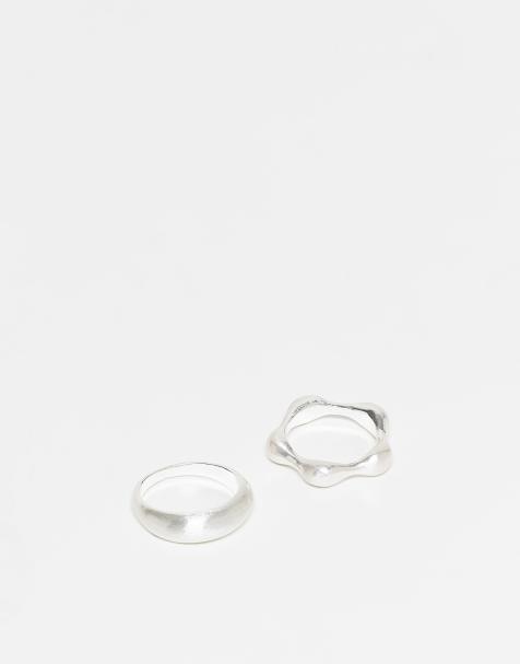 Reclaimed Vintage unisex molten 2 pack in silver - view 1