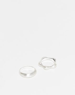 Восстановленное винтажное кольцо унисекс molten 2 pack из серебра