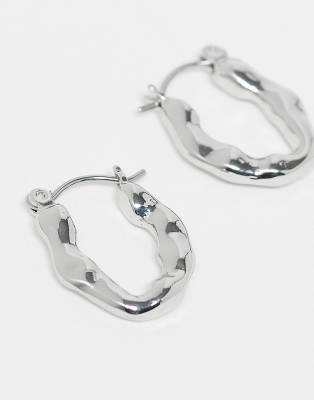Reclaimed Vintage Unisex Molten Hoop Earrings