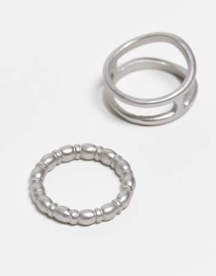 Reclaimed Vintage Unisex Molten Ring 2 Pack